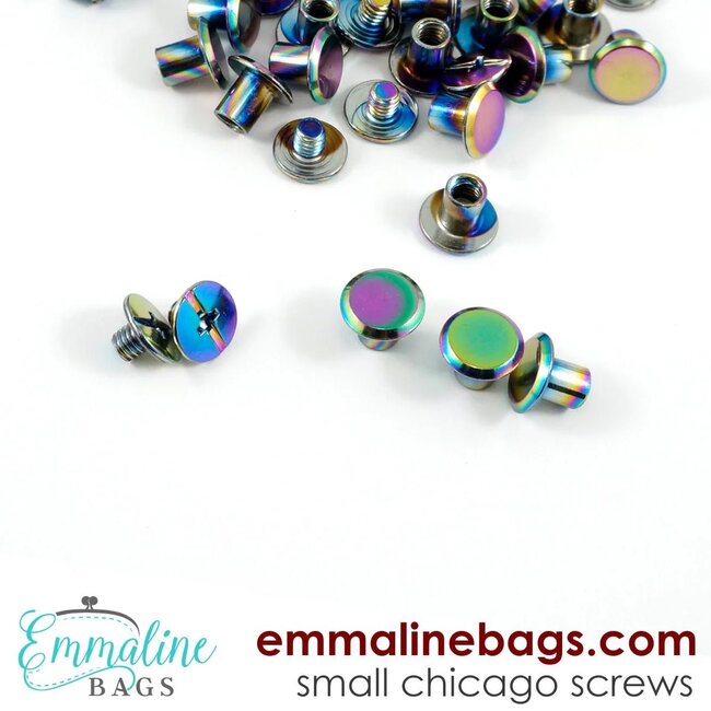 Chicago Screws, Small size 3/16" or 4 mm, 20pk, Irisescent Rainbow