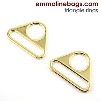 Emmaline Triangle Rings, 1-1/2" (38mm), 2pk, gold