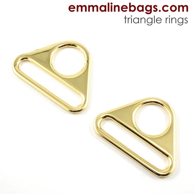 Triangle Rings, 1-1/2" (38mm), 2pk, gold