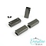 Rectangular Strap End Caps, 1" wide, 4pk, Gunmetal