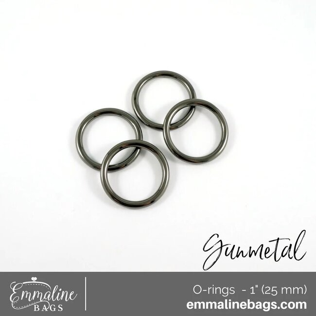 O-Rings, 1" (25mm), 4pk, Gunmetal