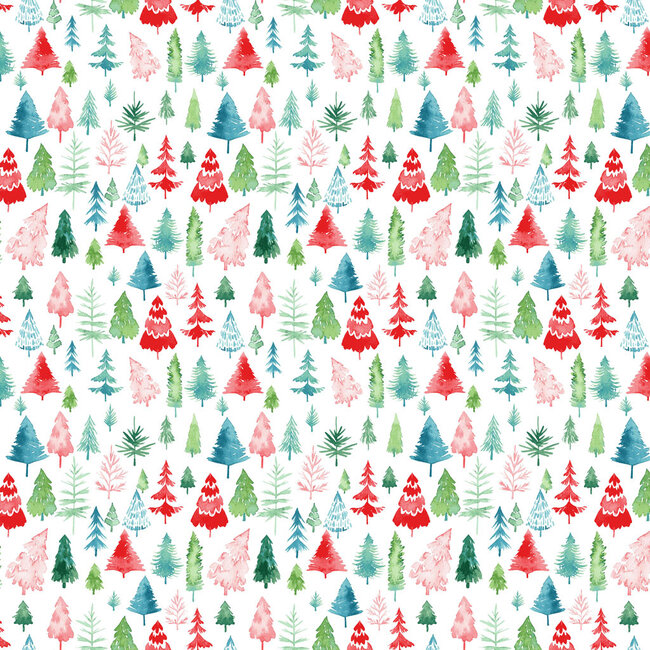 Santa Paws, Trees, Multi, $0.22/cm or $22/m