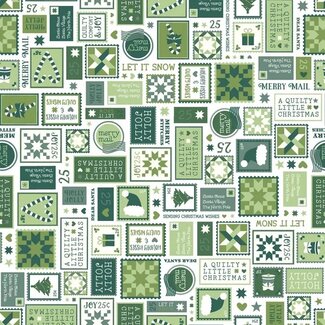 Maywood Kimberbell, A Quilty Little Christmas, Letters, Green, $0.24/cm or $24/m