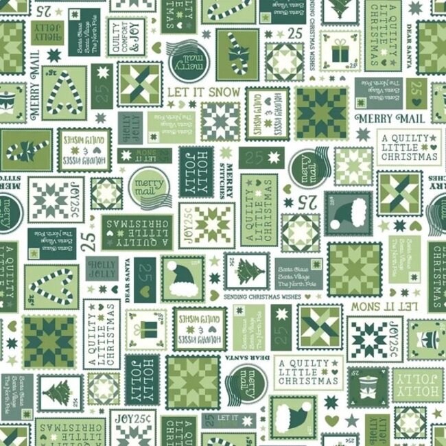 Kimberbell, A Quilty Little Christmas, Letters, Green, $0.24/cm or $24/m