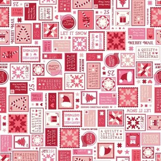 Maywood Kimberbell, A Quilty Little Christmas, Letters, Red, $0.24/cm or $24/m
