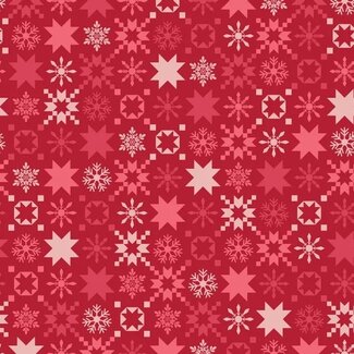 Maywood Kimberbell, A Quilty Little Christmas, Snowflake, Red, $0.24/cm or $24/m