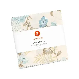Andover Sewing Bird, Charm Pack (5" squares)