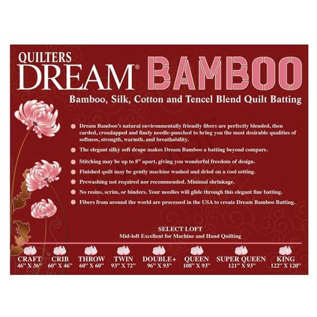 Dream Bamboo/Tencel/Cotton/Silk Batting (Select Your Size)