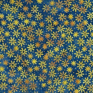 Island Batik Twilight, 112432570, Mini Daisy, Blue Cornflower, $0.22/cm or $22/m