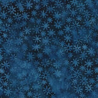 Island Batik Twilight, 112432590, Mini Daisy, Blue Storm, $0.22/cm or $22/m