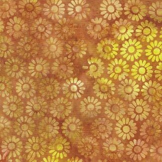 Island Batik Twilight, 112431282, Medium Daisy, Orange Vermillion, $0.22/cm or $22/m
