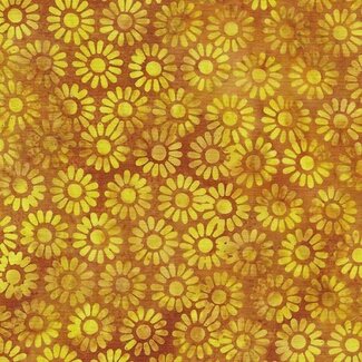 Island Batik Twilight, 112431267, Medium Daisy, Gold Ochre, $0.22/cm or $22/m
