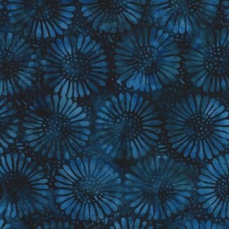 Island Batik Twilight, 112430590, Large Daisy, Blue Storm, $0.22/cm or $22/m