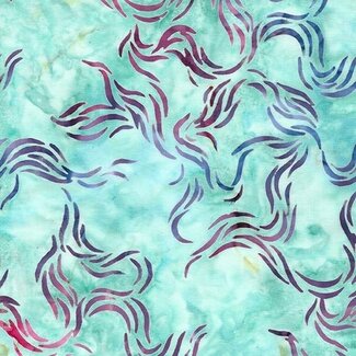 Island Batik Bubbles, Curves, and Corners, 612404965, Roving, Teal Chameleon, $0.22/cm or $22/m