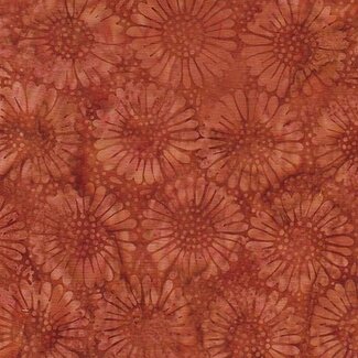 Island Batik Twilight, 112430286, Large Daisy, Red Brick, $0.22/cm or $22/m