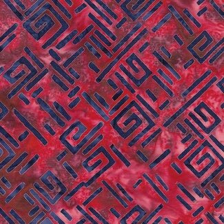 Island Batik Bubbles, Curves, and Corners, 612402380, Spirangles, Red Redwood, $0.22/cm or $22/m