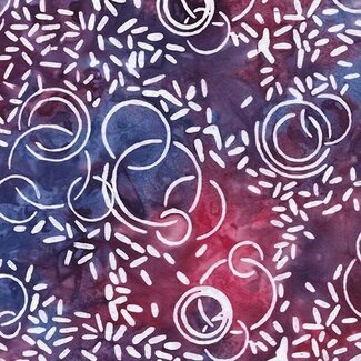 Island Batik Bubbles, Curves, and Corners, 612401821, Bubbles and Jimmies, Multi Red White Blue Pink, $0.22/cm or $22/m