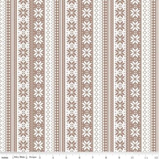 Riley Blake Designs Winter Magic Sweater Stripe, Tea Dye, $0.24/cm or $24/m