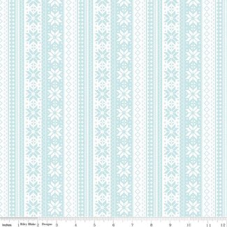 Riley Blake Designs Winter Magic Sweater Stripe, White, $0.24/cm or $24/m