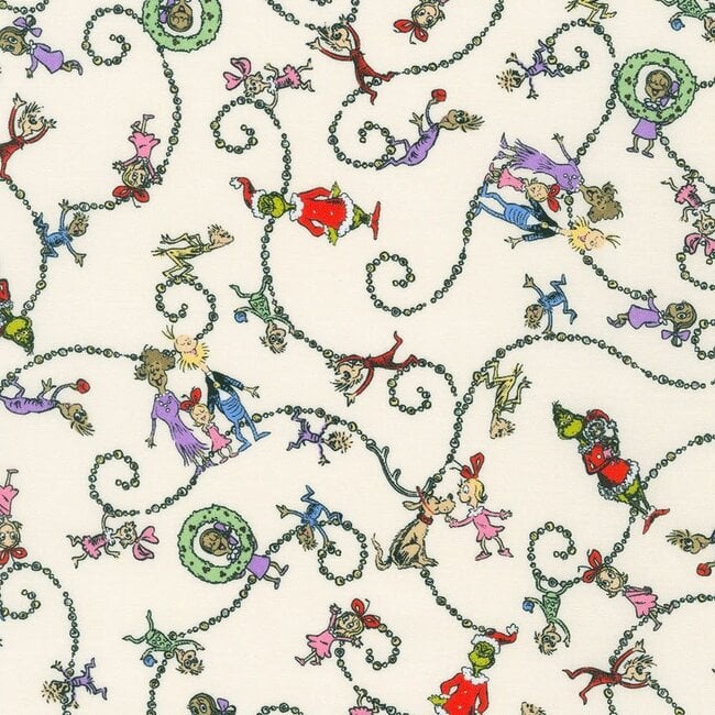 How the Grinch Stole Christmas 21778-223, Holiday Who Garland Toss, Cream, $0.22/cm or $22/m