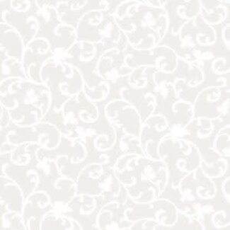 Wilmington Prints Essentials, White on White, Scroll, 0.22/cm or $22/m