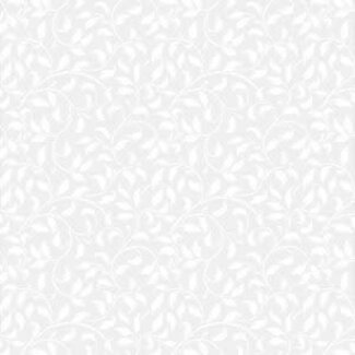 Wilmington Prints Essentials, White on White, Climbing Vine, 0.22/cm or $22/m