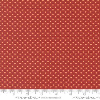 Moda Sally's Stitches, Sweetheart Heart Dots, Turkey Red, $0.24/cm or $24/m