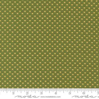 Moda Sally's Stitches, Sweetheart Heart Dots, New Leaf, $0.24/cm or $24/m