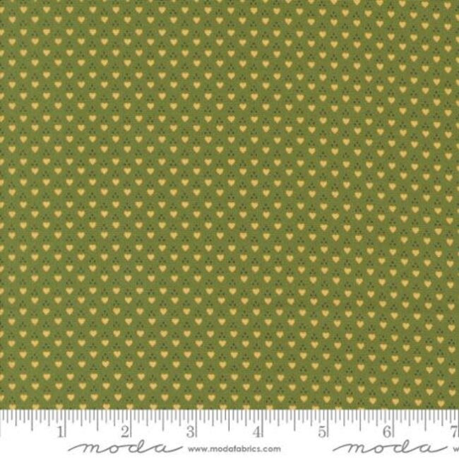 Sally's Stitches, Sweetheart Heart Dots, New Leaf, $0.24/cm or $24/m