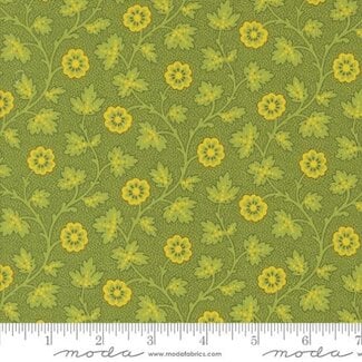 Moda Sally's Stitches, Trailing Moss Florals Vines, New Leaf, $0.24/cm or $24/m