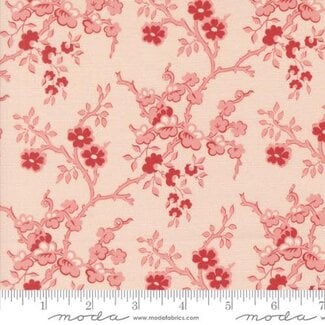 Moda Sally's Stitches, Flowering Quince Florals Vines, Pink, $0.24/cm or $24/m