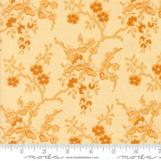 Moda Sally's Stitches, Flowering Quince Florals Vines, Honey, $0.24/cm or $24/m