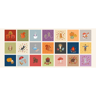 Lewis & Irene Small Things, Snuggle Season, 5" squares panel