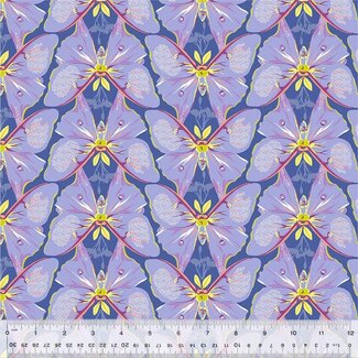 Windham Fabrics Tamara Kate's Insectarium, Luna, 54653-6 Periwinkle, $0.24/cm or $24/m