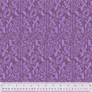 Windham Fabrics Tamara Kate's Insectarium, Meander, 54657-17 Plum, $0.24/cm or $24/m