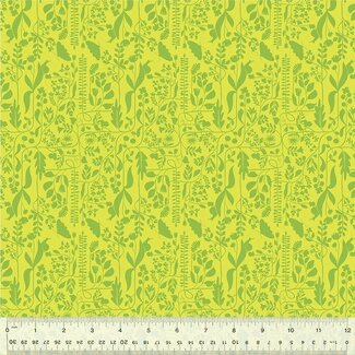 Windham Fabrics Tamara Kate's Insectarium, Meander, 54657-15 Grass, $0.24/cm or $24/m