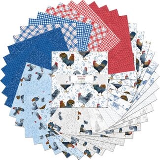 Wilmington Prints Country Blue, Layer Cake, 10" squares
