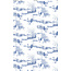 Country Blue, Rooster Toile, White and Dark Blue, $0.25/cm or $25/m