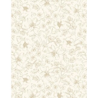 Wilmington Prints Scarlet Dreams, Floral Toile, Cream, 30111-221, $0.24/cm or $24/m