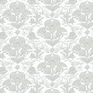 Cloud 9 Fabrics Gentle Whispers, Magnolia Reverie, White/Grey, 228326, $0.24/cm or $24/m