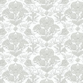Cloud9 Fabrics Gentle Whispers, Magnolia Reverie, White/Grey, 228326, $0.24/cm or $24/m