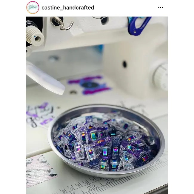 Mixed Glitter Clips, Purple, Pack of 50