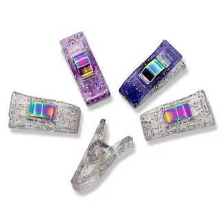 More Me Know Mixed Glitter Clips, Purple, Pack of 50