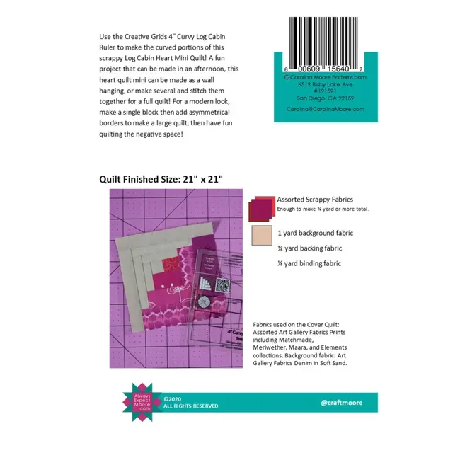 Log Cabin Heart Quilt Pattern