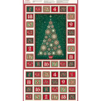 Makower UK Good Tidings Advent Calendar Kit - Red Backing