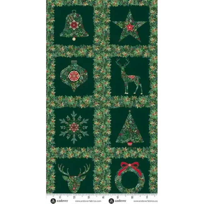 Good Tidings Square Panel, Green