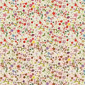 Makower UK JOLLY SAINT NICK CHRISTMAS TREASURES MK122/Q Cream