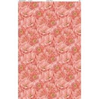 Wilmington Prints 40 cm cut Peach Whispers, 3028 83318 305, Packed Tonal Flowers Coral $24/m