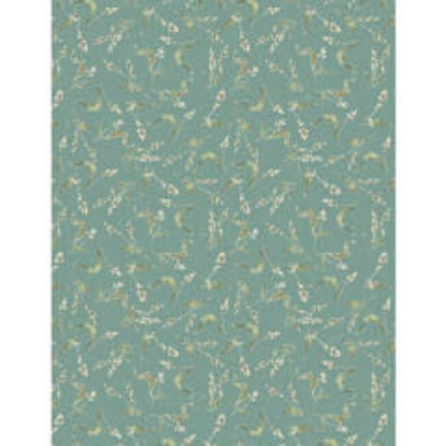1m of Season's Study, Small Floral Teal/Cream $0.23 per cm or $23/m