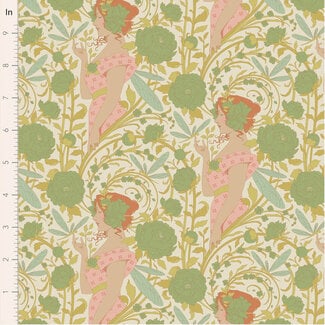 Tilda Songbird, Aubery, Green, $0.25/cm or $25/m